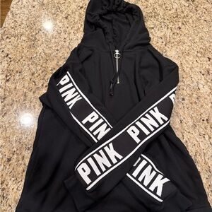 SzL PINK Victoria's Secret Black Hoodie with White Logo